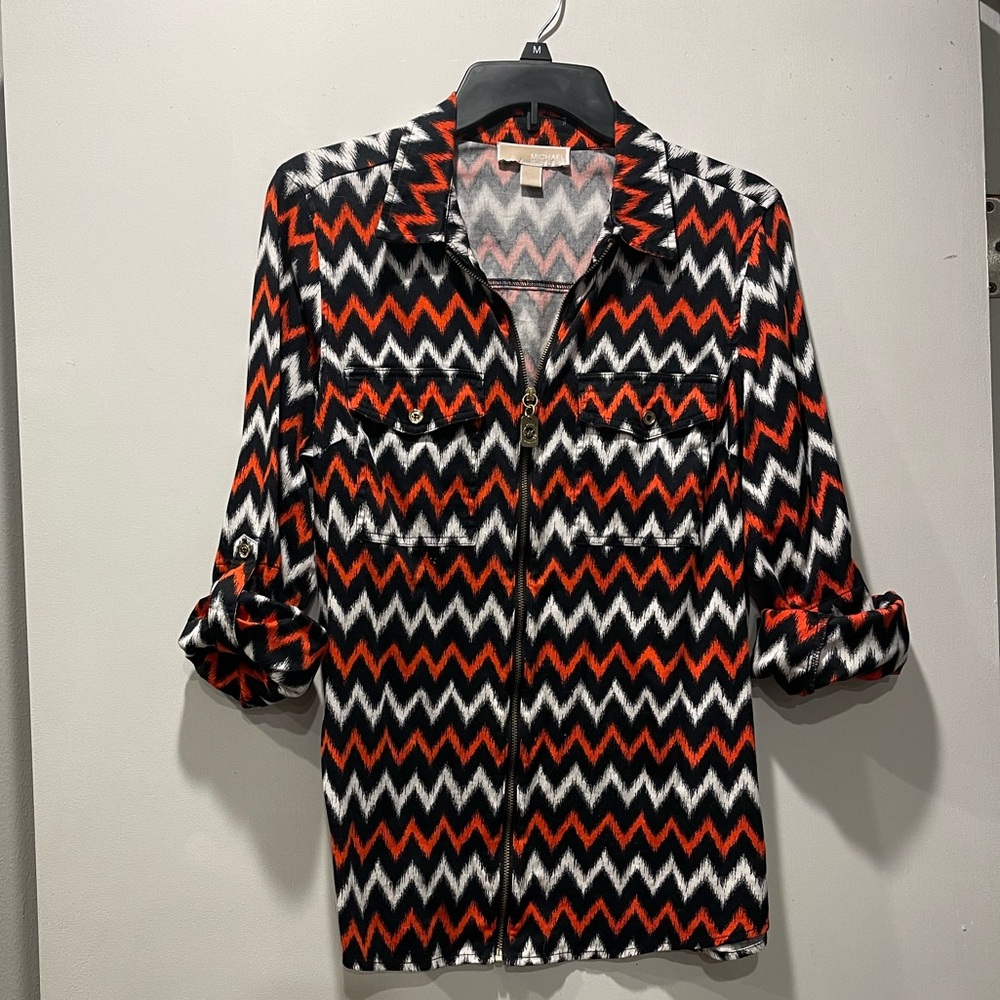 Michael Kors Chevron Pattern Blouse, Size 10